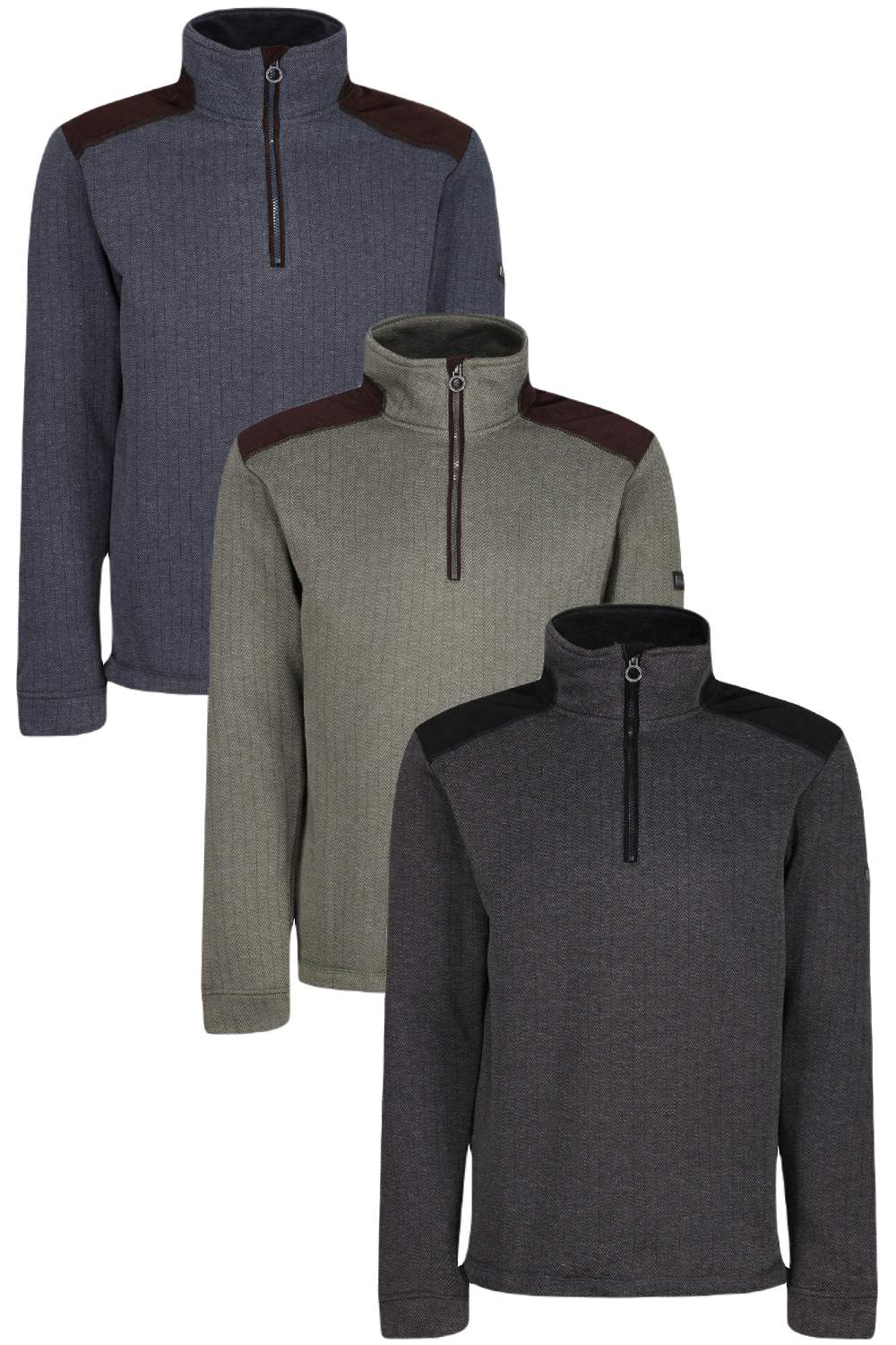 Regatta Holbeck Half Zip Fleece in Navy, Dark Khaki and Black 