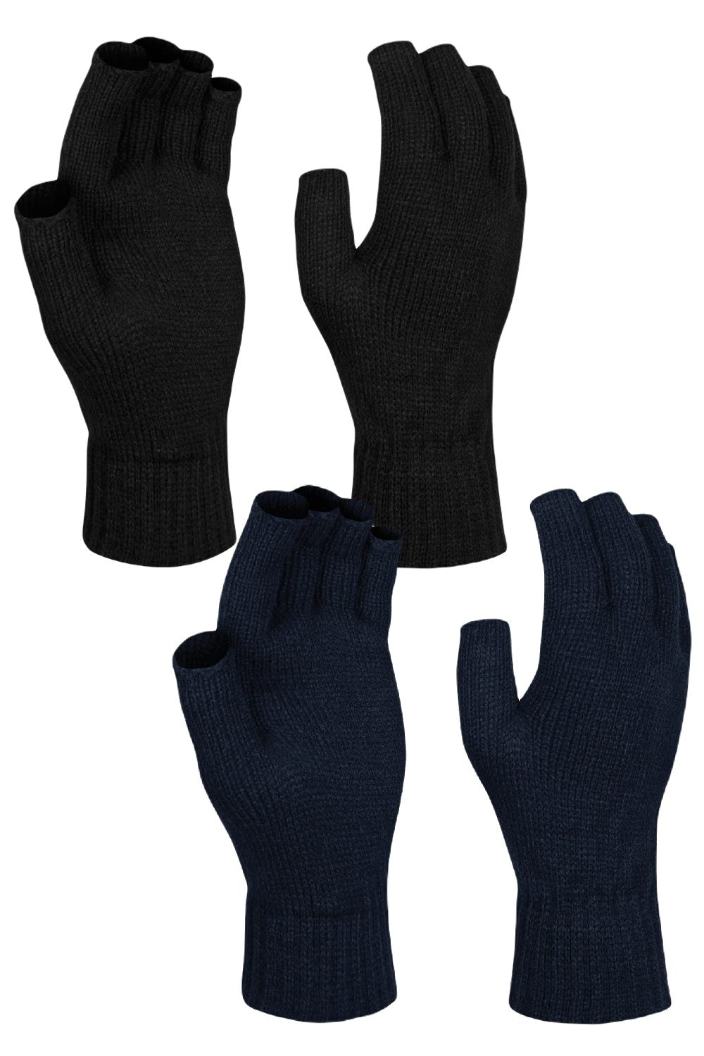 Regatta Thermal Fingerless Mitts in Black and Navy