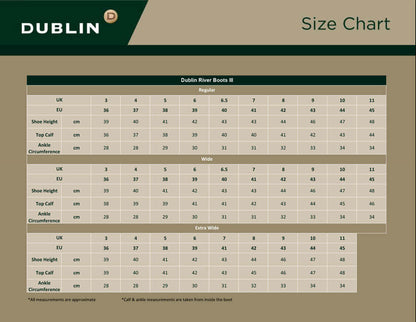 River Boots Size Chart
