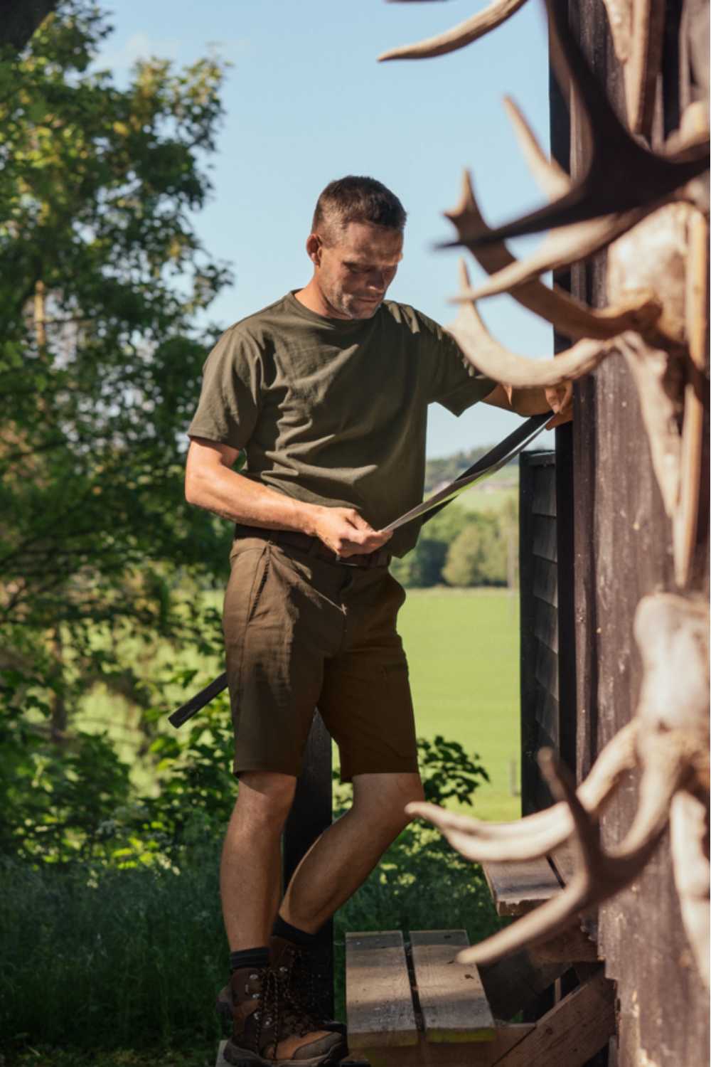 Seeland Rowan Stretch Shorts in Pine Green