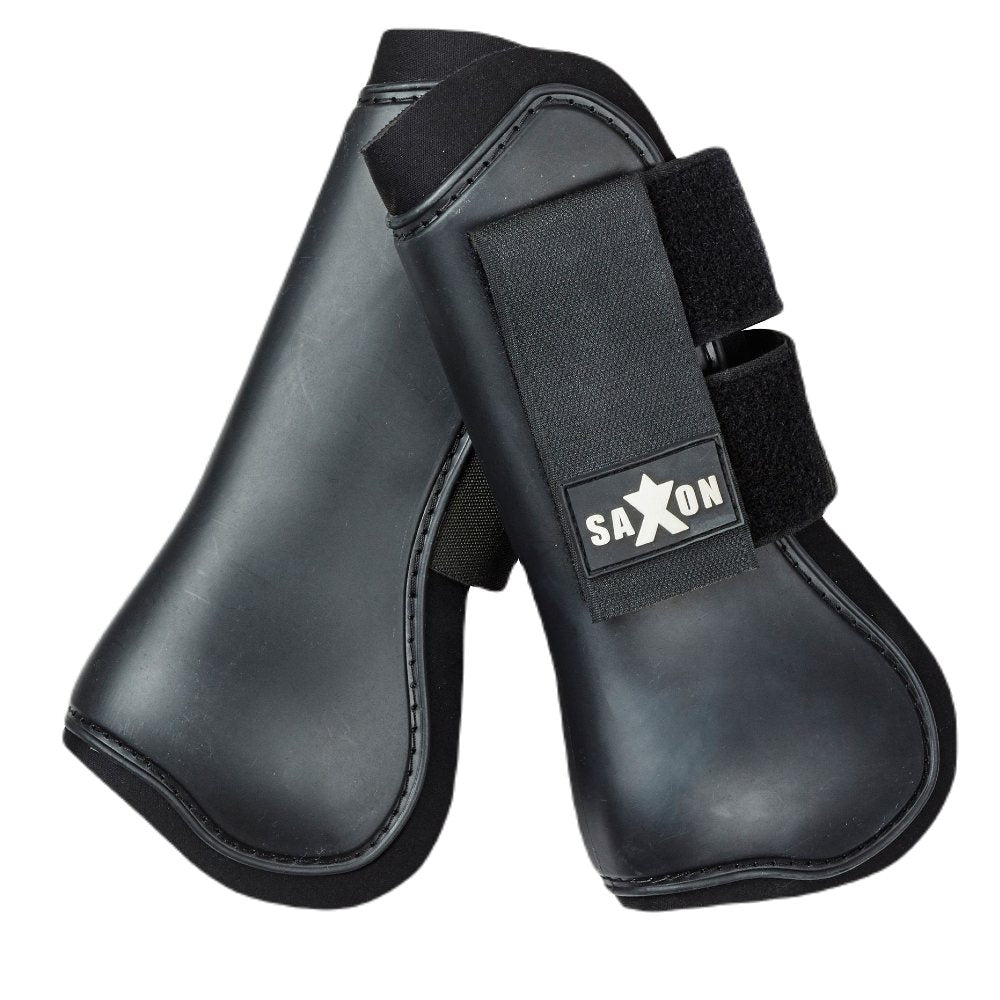 Saxon Open Front Boots | Four Colours In Black/Black 
