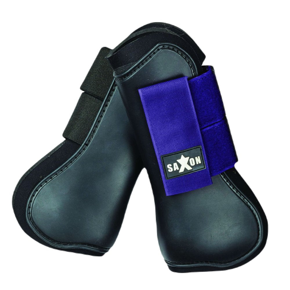 Saxon Open Front Boots | Four Colours In Black/Purple 