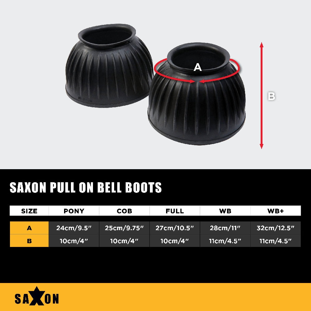 Saxon Pull On Bell Boots Size Guide 