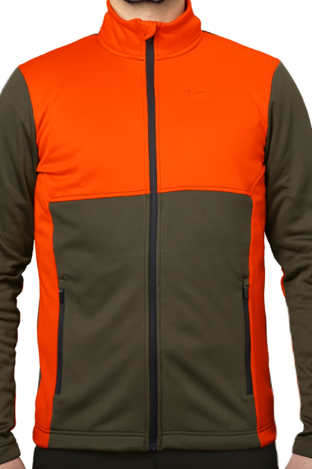 Seeland Mens Elliot Fleece in PIne Green/Hi-Vis Orange 