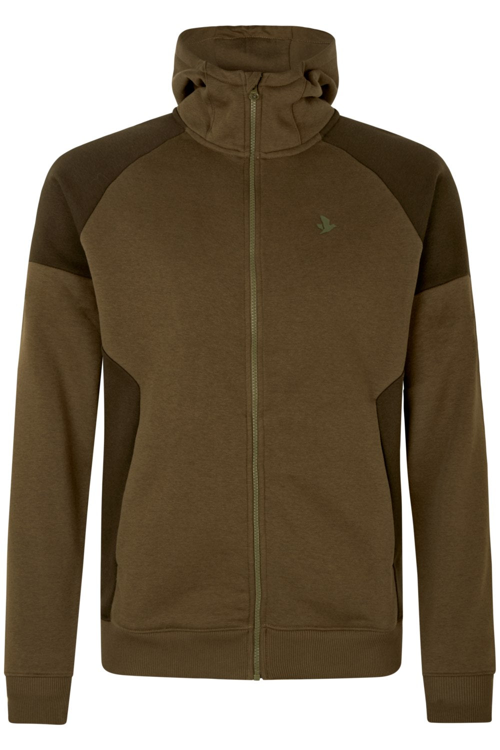 Seeland Mens Cross Hoodie with Zip in Dark Olive