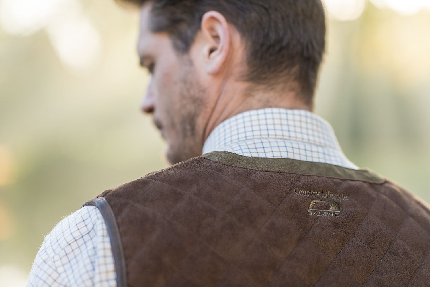 Brown Leather effect Alcantara Quilted Shoulder Pads