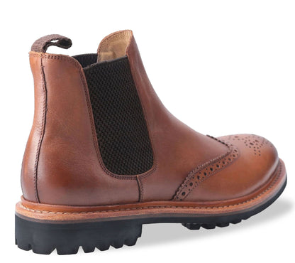 Elastic gusset Cotswold Leather Goodyear Welt Commando Sole Brogue Market Boot