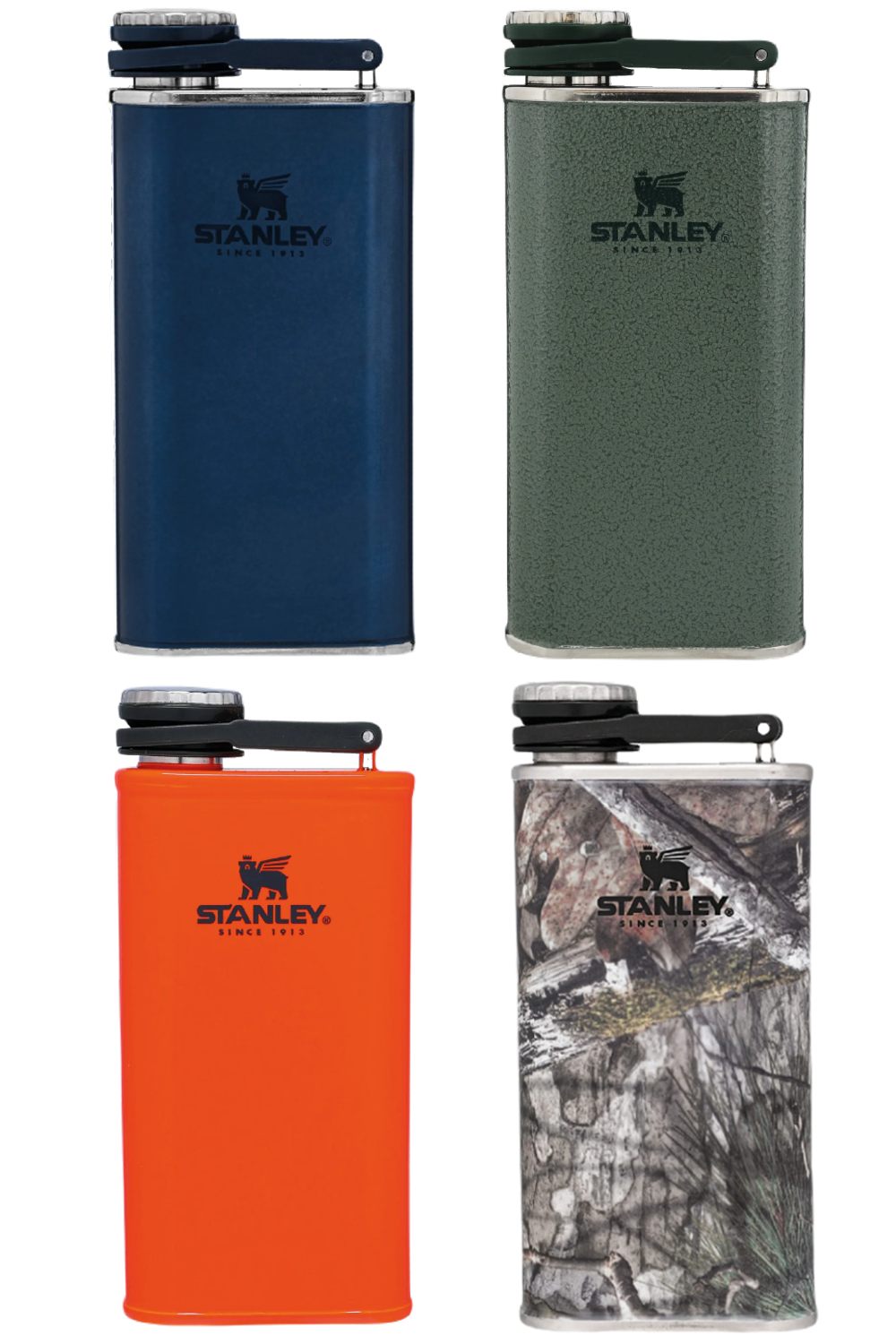 Stanley Classic Easy Fill Wide Mouth Flask 0.23L in Hammertone Green, Nightfall, Mossy Oak Country, DNA Blaze Orange