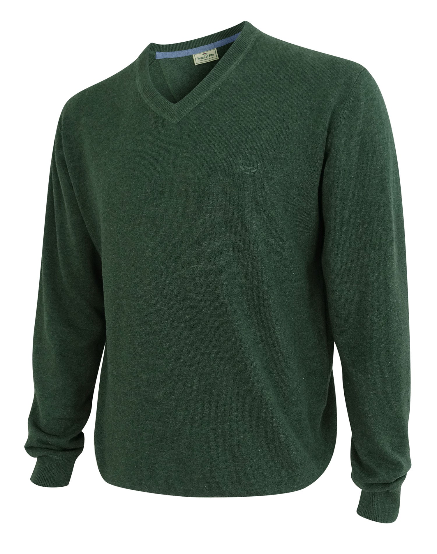 Stirling V Neck Cotton Sweater by Hoggs of Fife 