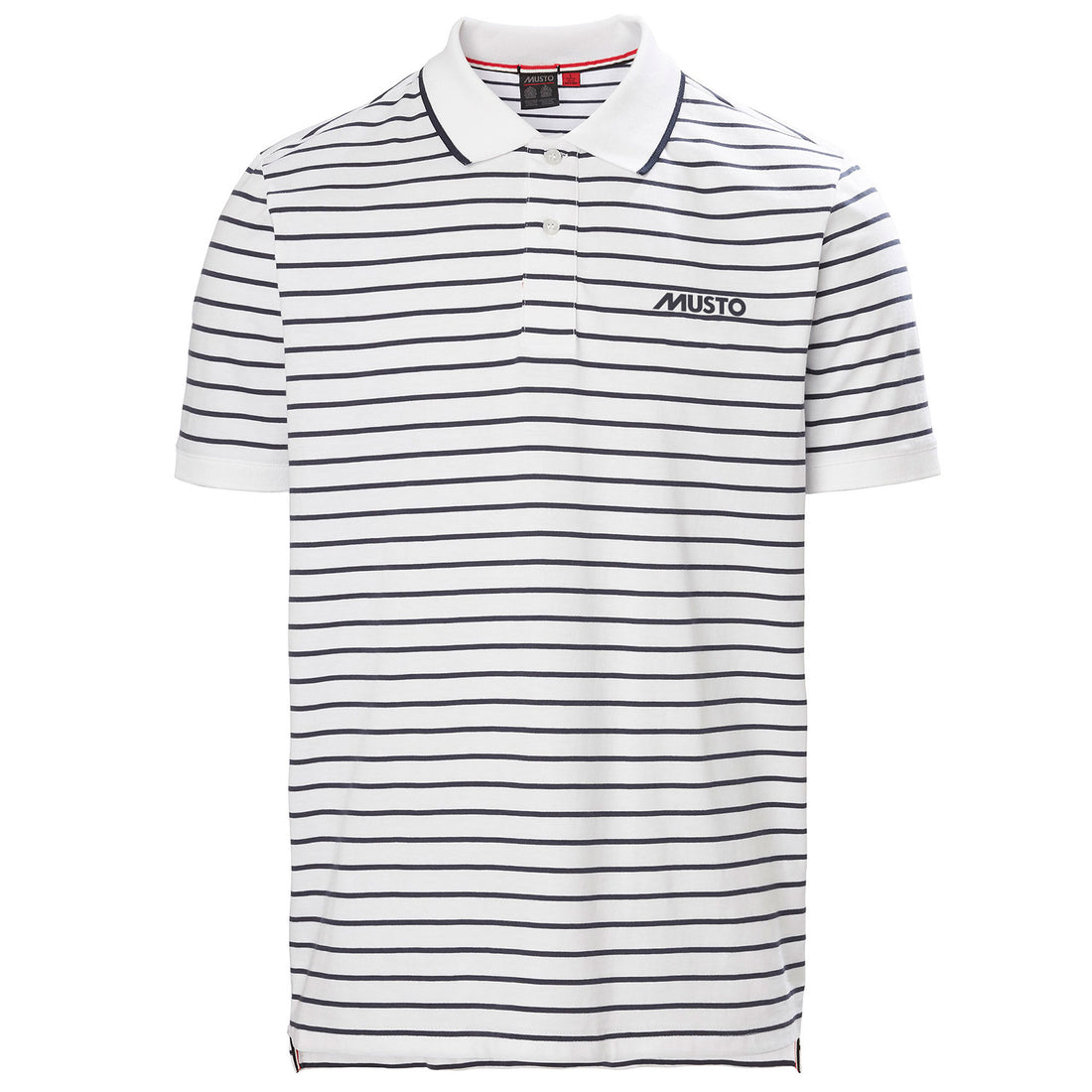 White True Navy Musto Rhine Stripe Polo Shirt