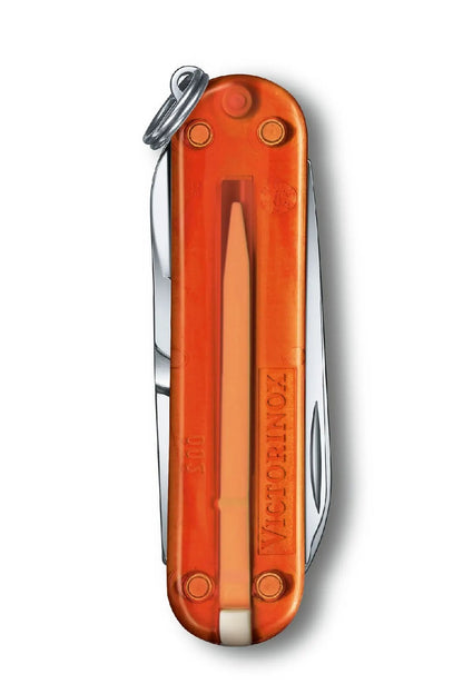 Victorinox Classic SD Transparent Swiss Army Small Pocket Knife in Fire Opal 