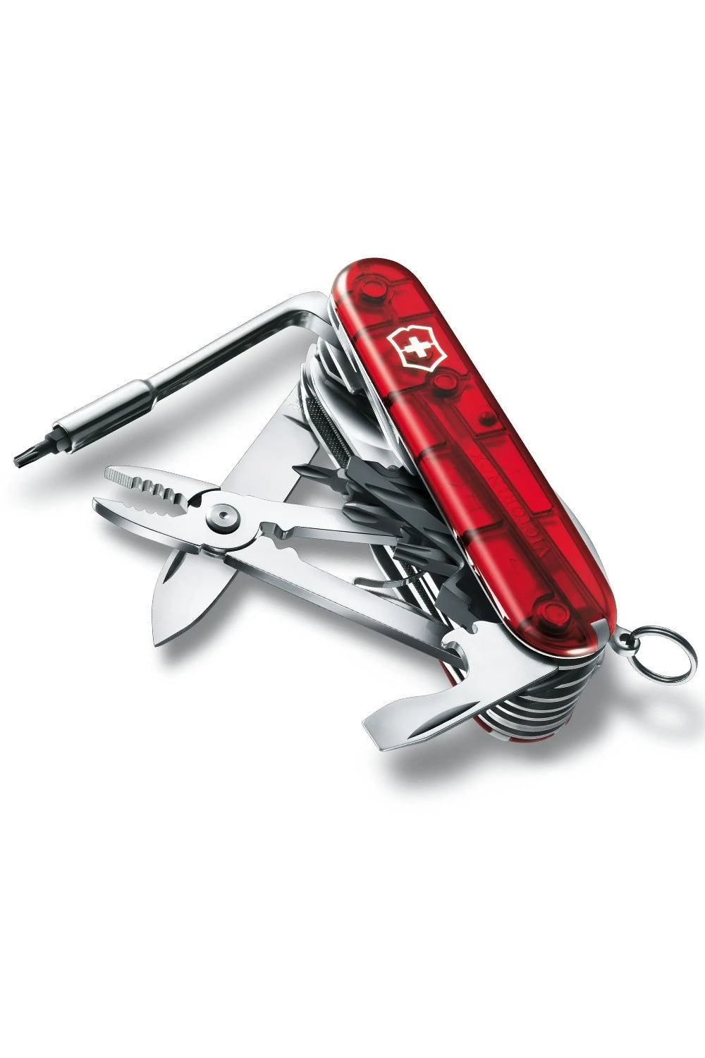 Victorinox Cyber Tool L Swiss Army Medium Pocket Knife with 39 Functions in Red Transparent