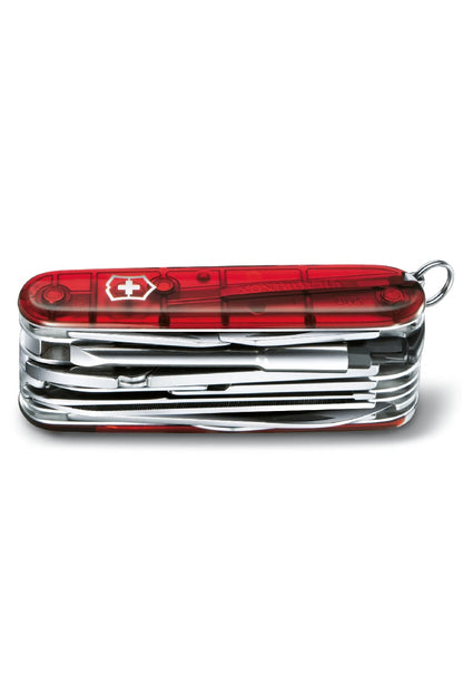 Victorinox Cyber Tool L Swiss Army Medium Pocket Knife with 39 Functions in Red Transparent