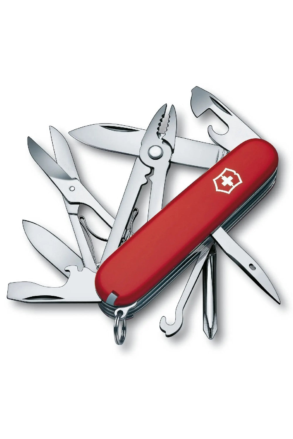 Victorinox Deluxe Tinker Swiss Army Medium Pocket Knife with Combi-Pliers in Red
