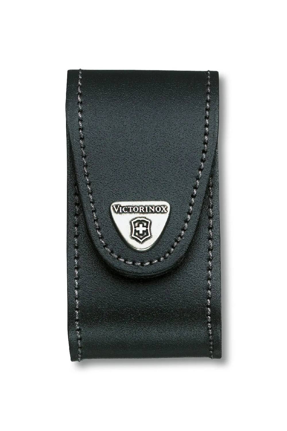Victorinox Leather Belt Pouch with Hook-and-loop Fastener in Black Medium 