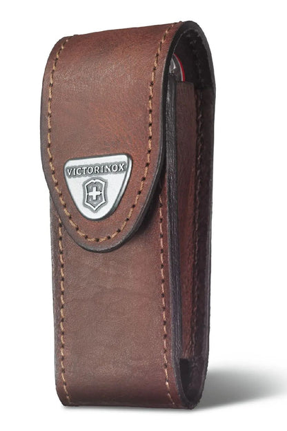 Victorinox Leather Belt Pouch with Hook-and-loop Fastener in Brown Large 