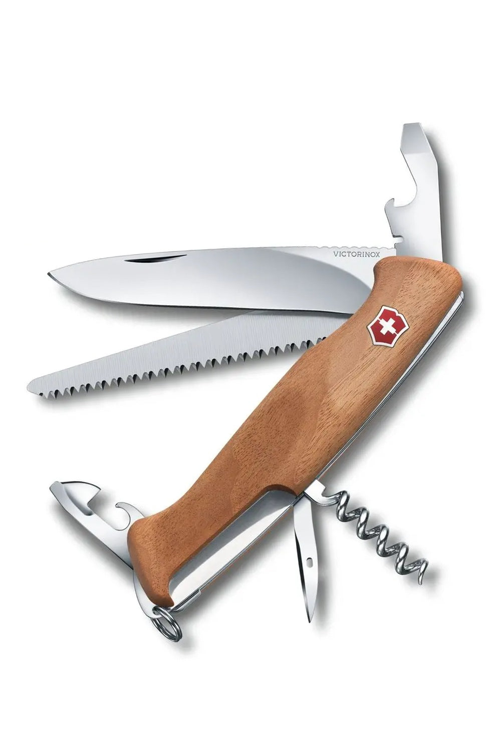 Victorinox Ranger 55 Wood Swiss Army Large Pocket Knife in Walnut Wood Scales