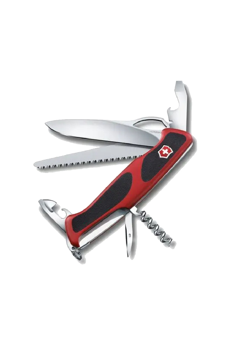 Victorinox Ranger 79M Grip Swiss Army Large Pocket Knife with Wood Saw in Red/Black