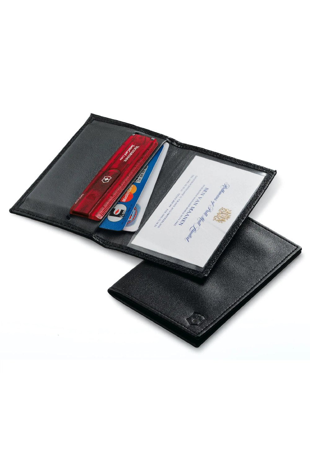 Victorinox Swiss Card Leather Pouch in Black
