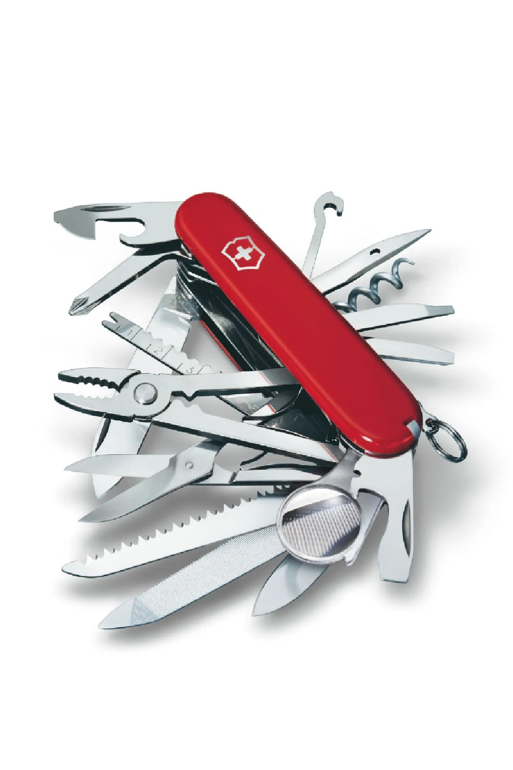 Victorinox Swiss Champ Swiss Army Medium Pocket Knife with 33 Functions in Red