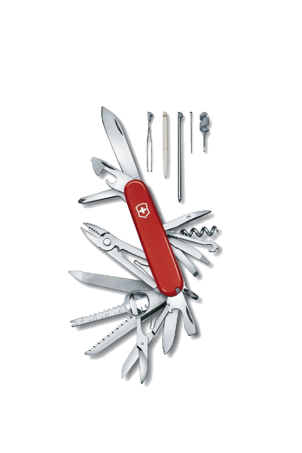 Victorinox Swiss Champ Swiss Army Medium Pocket Knife with 33 Functions in Red