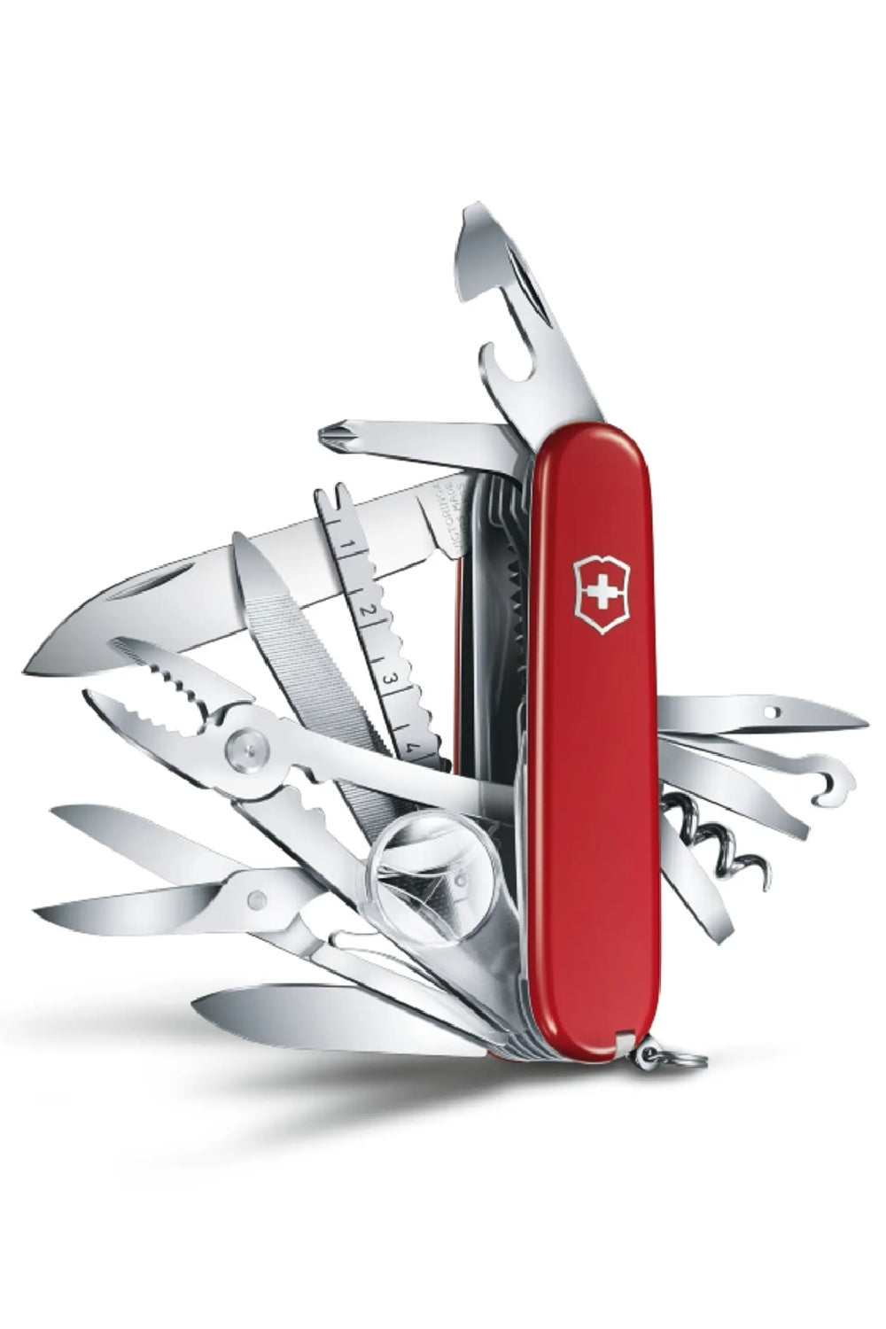 Victorinox Swiss Champ Swiss Army Medium Pocket Knife with 33 Functions in Red