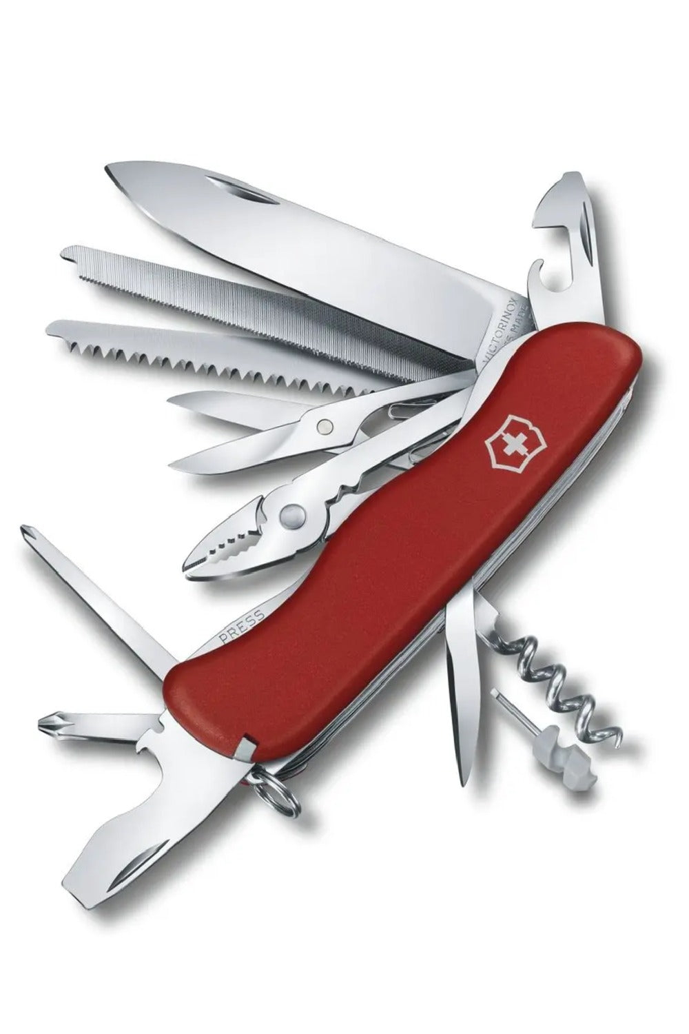 Victorinox Work Champ Swiss Army Large Pocket Knife with Metal Saw in Red