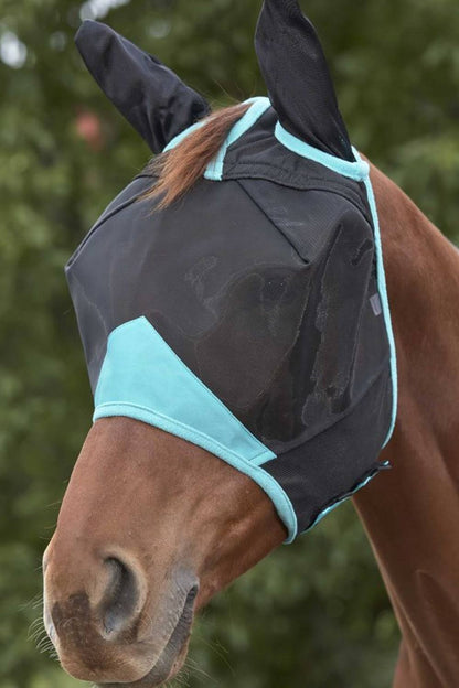 WeatherBeeta ComFiTec Deluxe Fine Mesh Mask With Ears | Two Colours In Black and Turquoise 