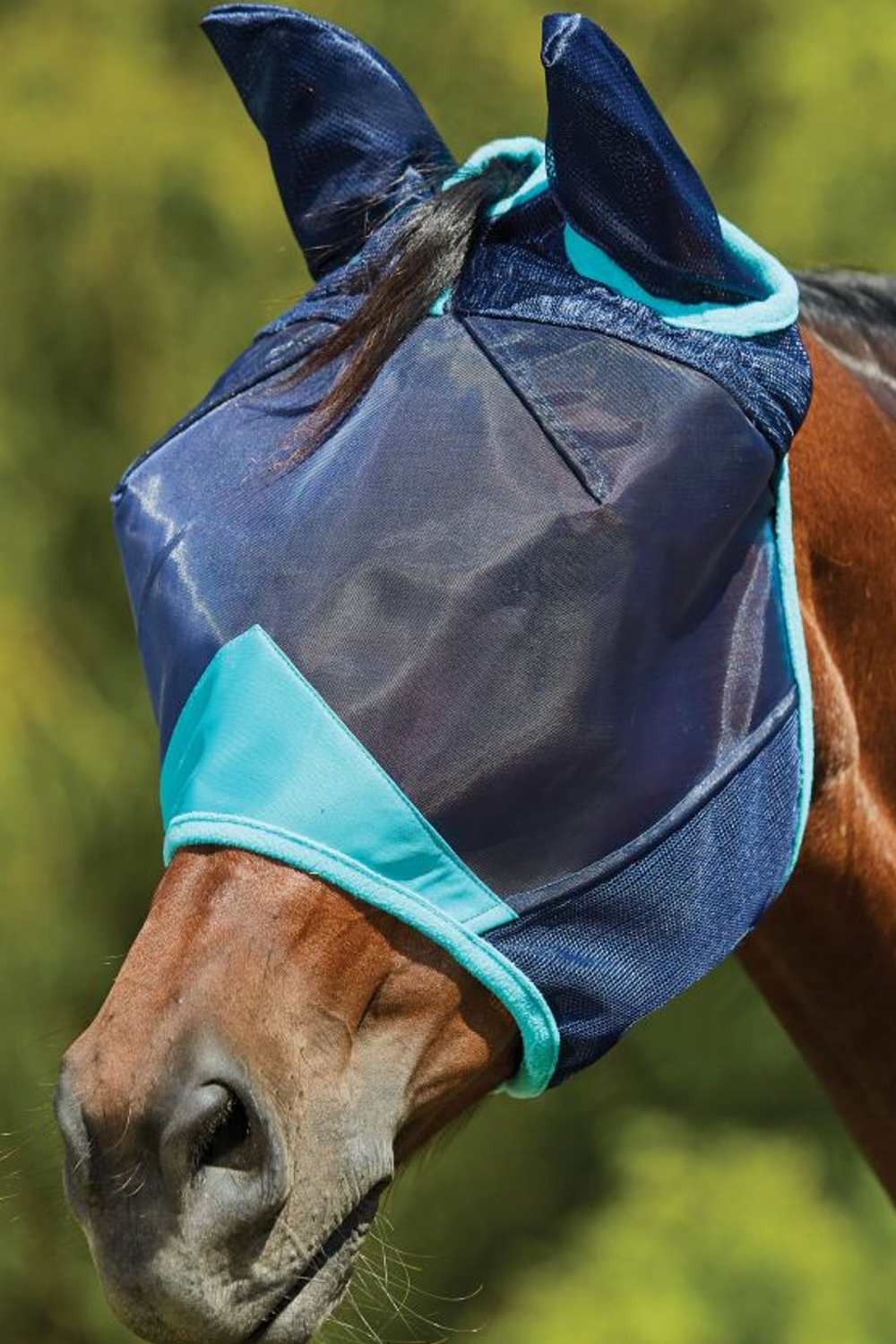 WeatherBeeta ComFiTec Deluxe Fine Mesh Mask With Ears | Two Colours In Navy/Turquoise