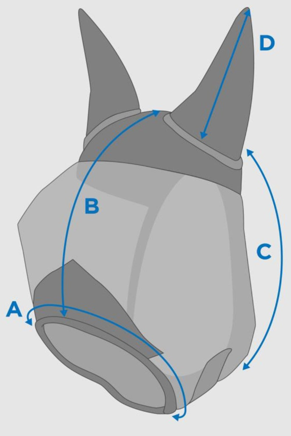 WeatherBeeta ComFiTec Deluxe Fine Mesh Mask With Ears | Two Colours - Size Chart 