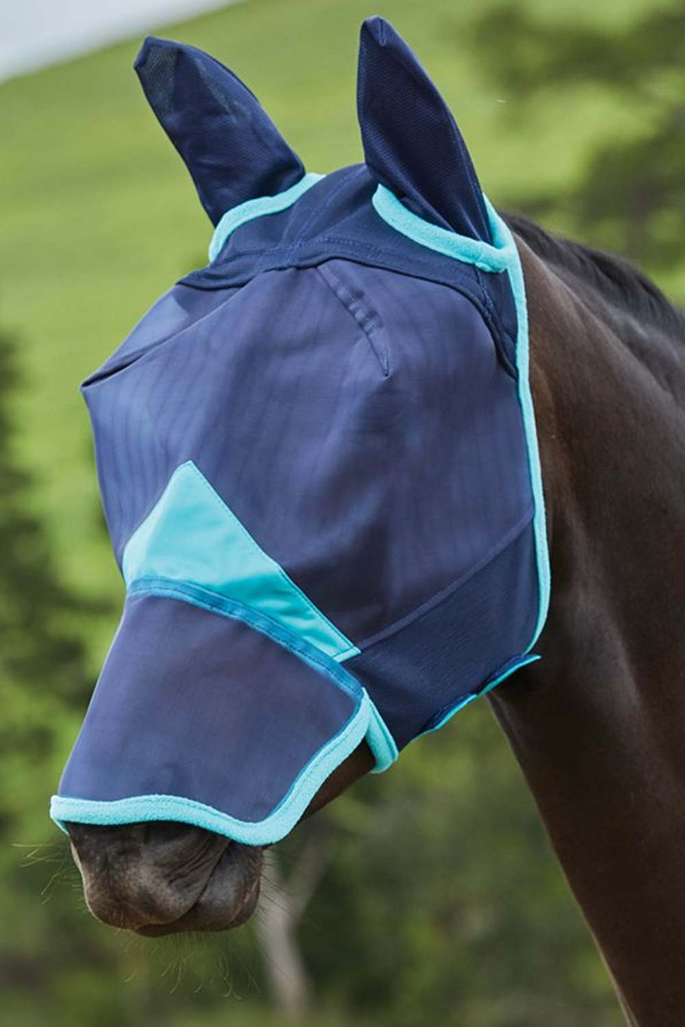 WeatherBeeta ComFiTec Fine Mesh Mask With Ears and Nose | Two Colours Navy/Turquoise