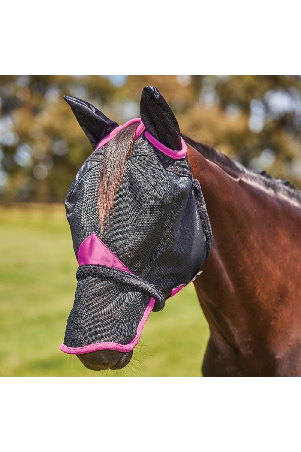 WeatherBeeta Comfitec Deluxe Durable Mesh Mask With Ears &amp; Nose in Black/Purple 