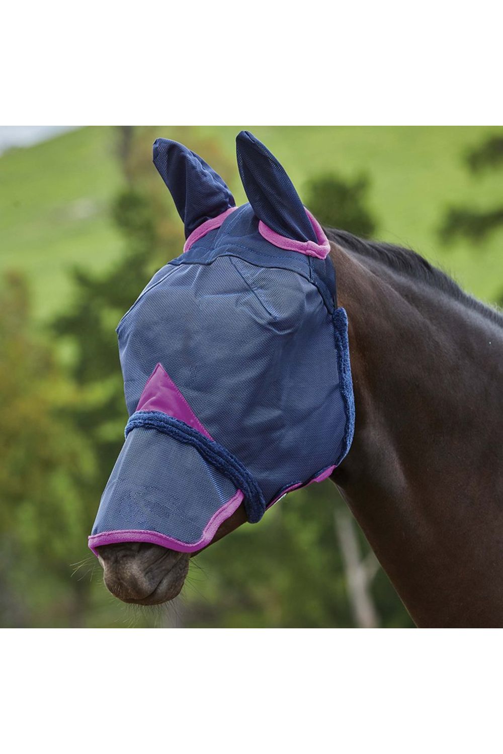 WeatherBeeta Comfitec Durable Mesh Mask With Ears &amp; Nose in Navy/Purple