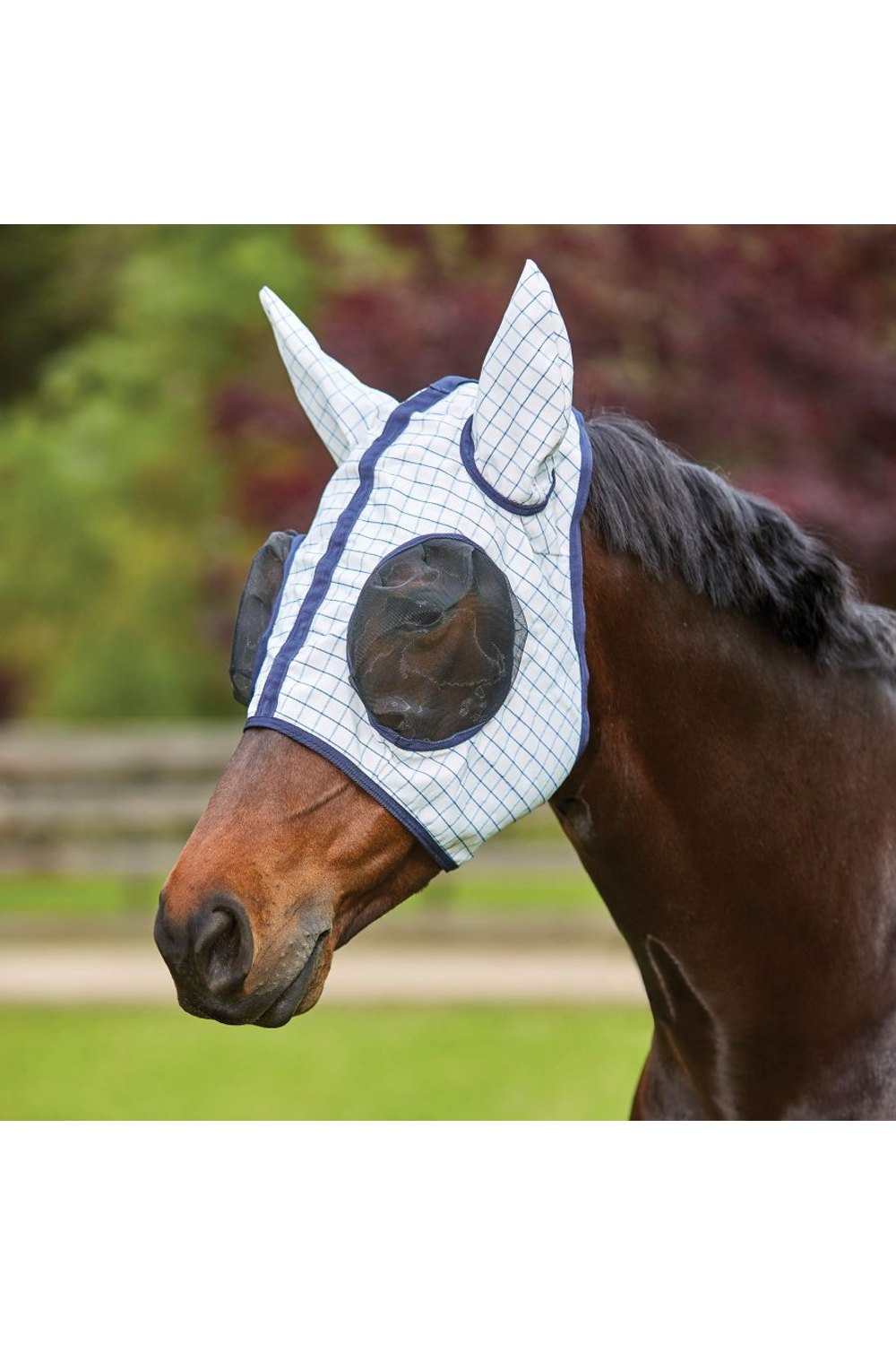 WeatherBeeta Kool Coat Classic Fly Mask in White/Navy