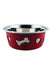 WeatherBeeta Non-Slip Stainless Steel Silicone Bone Dog Bowl In Raspberry #colour_raspberry