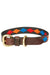 WeatherBeeta Polo Leather Dog Collar in Beaufort Brown/Red/Orange/Blue #colour_beaufort-brown-red-orange-blue