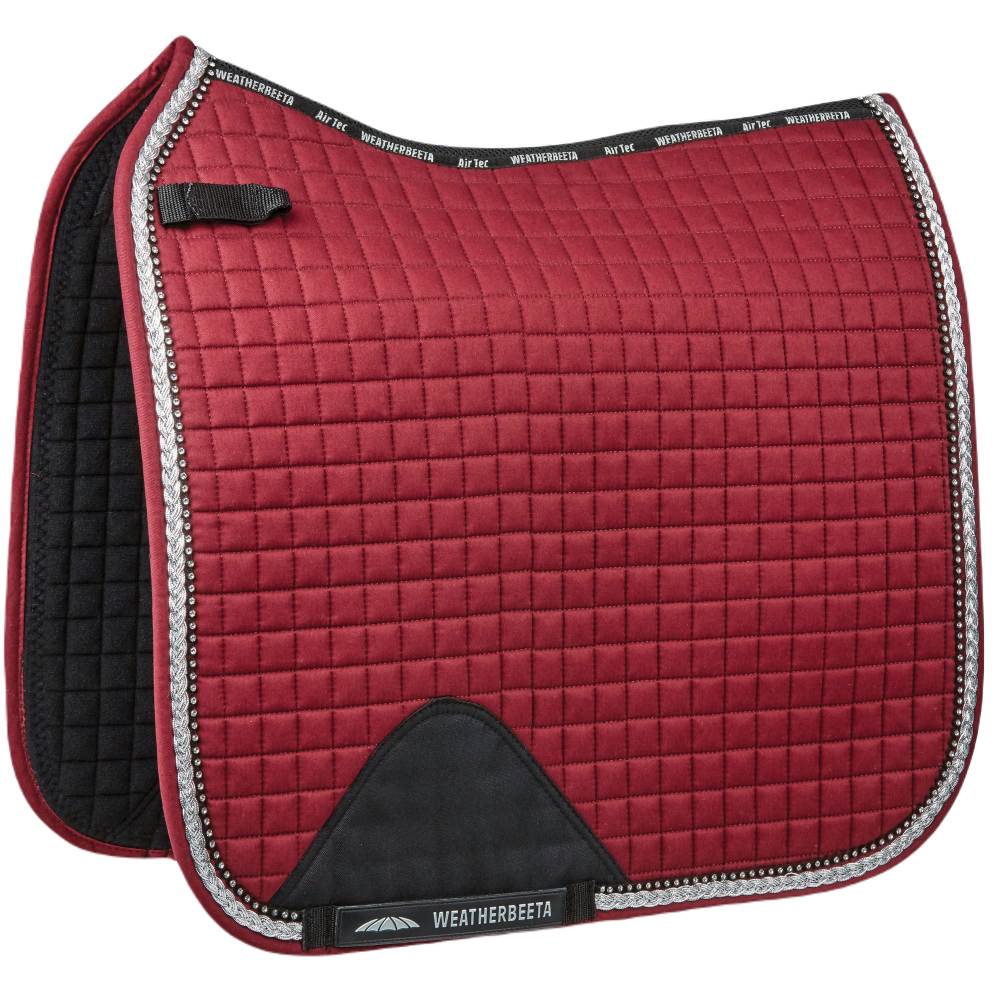 WeatherBeeta Prime Bling Dressage Saddle Pad In Maroon 