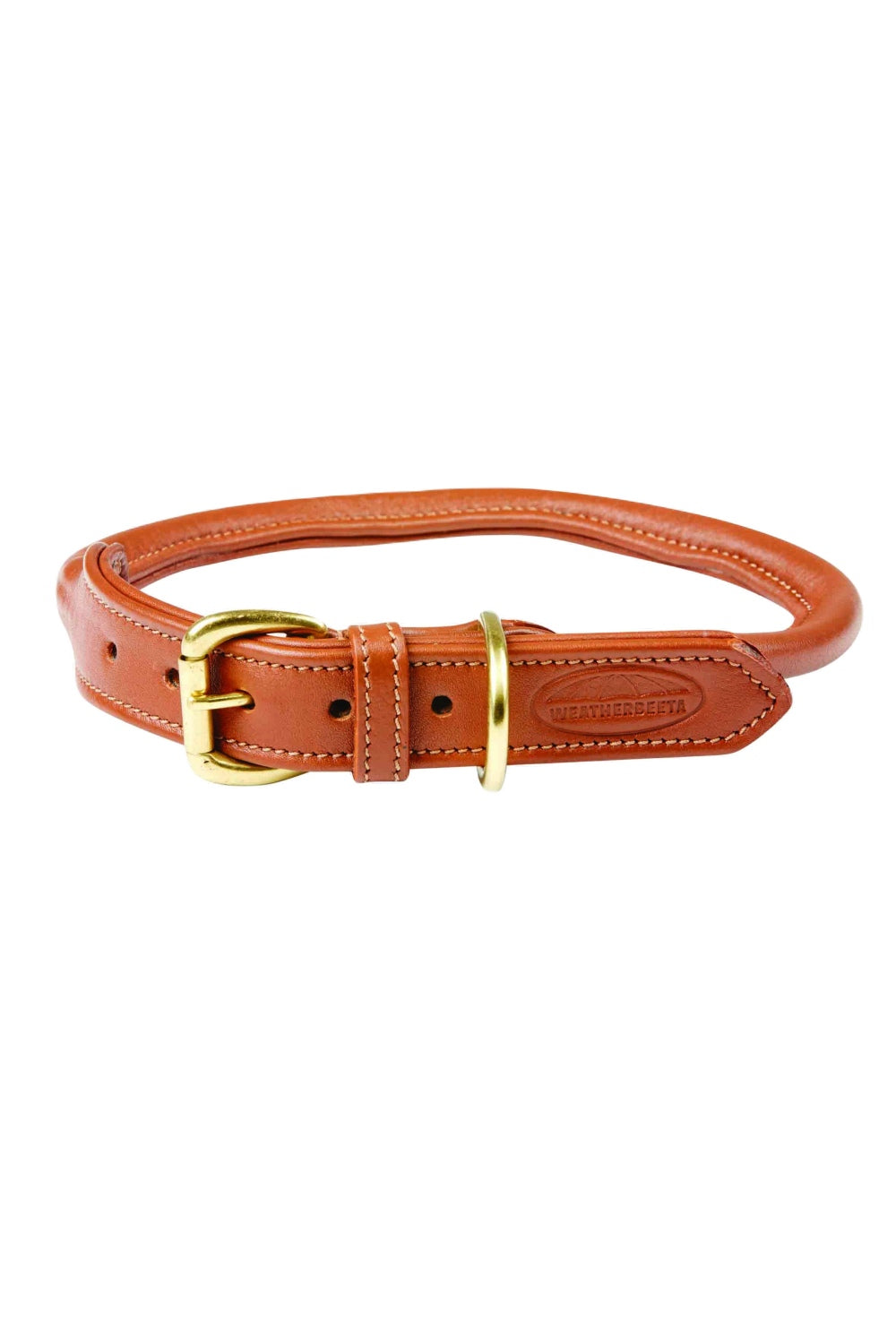 WeatherBeeta Rolled Leather Dog Collar In Tan 