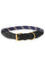 WeatherBeeta Rope Leather Dog Collar in Navy/Brown #colour_navy-brown