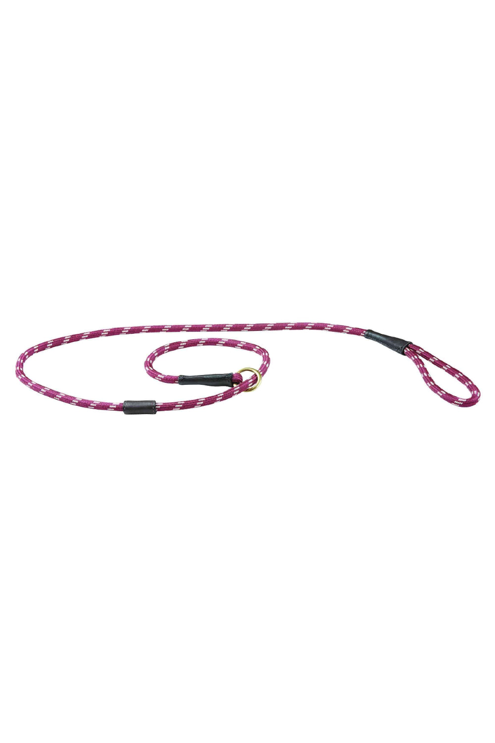 WeatherBeeta Rope Leather Slip Dog Lead in Burgundy/Brown 