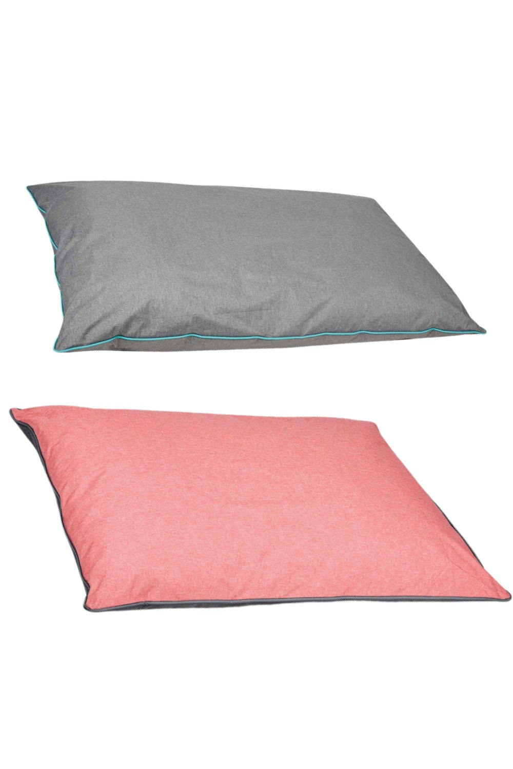 WeatherBeeta Waterproof Pillow Dog Bed In Grey/Turquoise, Grey/Pink