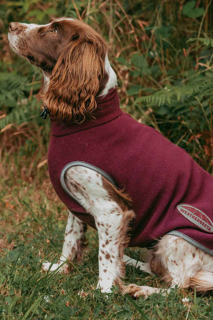 WeatherBeeta Comfitec Fleece Zip Dog Coat in Maroon/Grey 