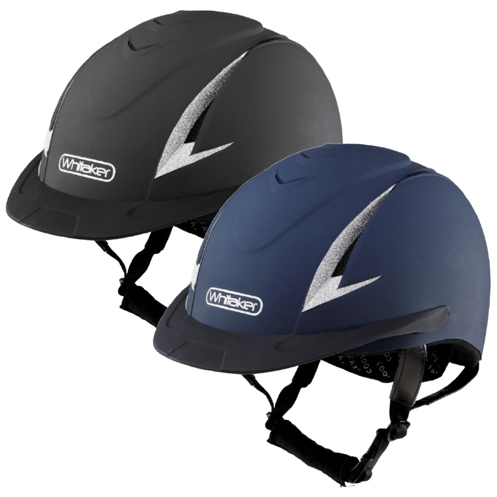 John Whitaker New Rider Generation Helmet With Sparkles in Black, Navy