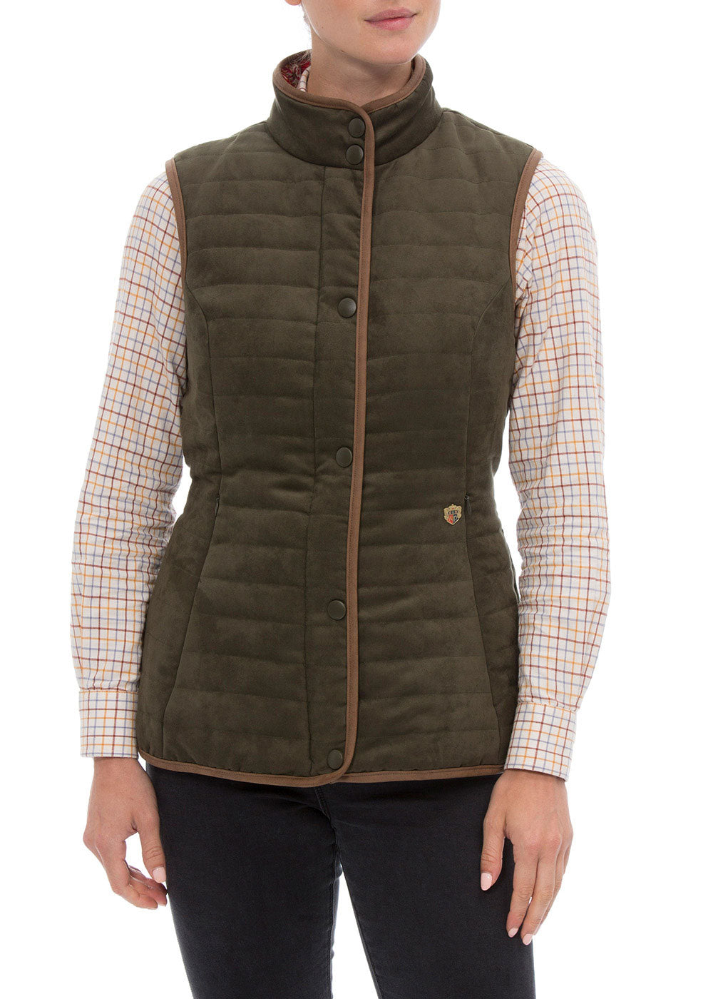 woman wearing Alan Paine Felwell Ladies Quilt Waistcoat