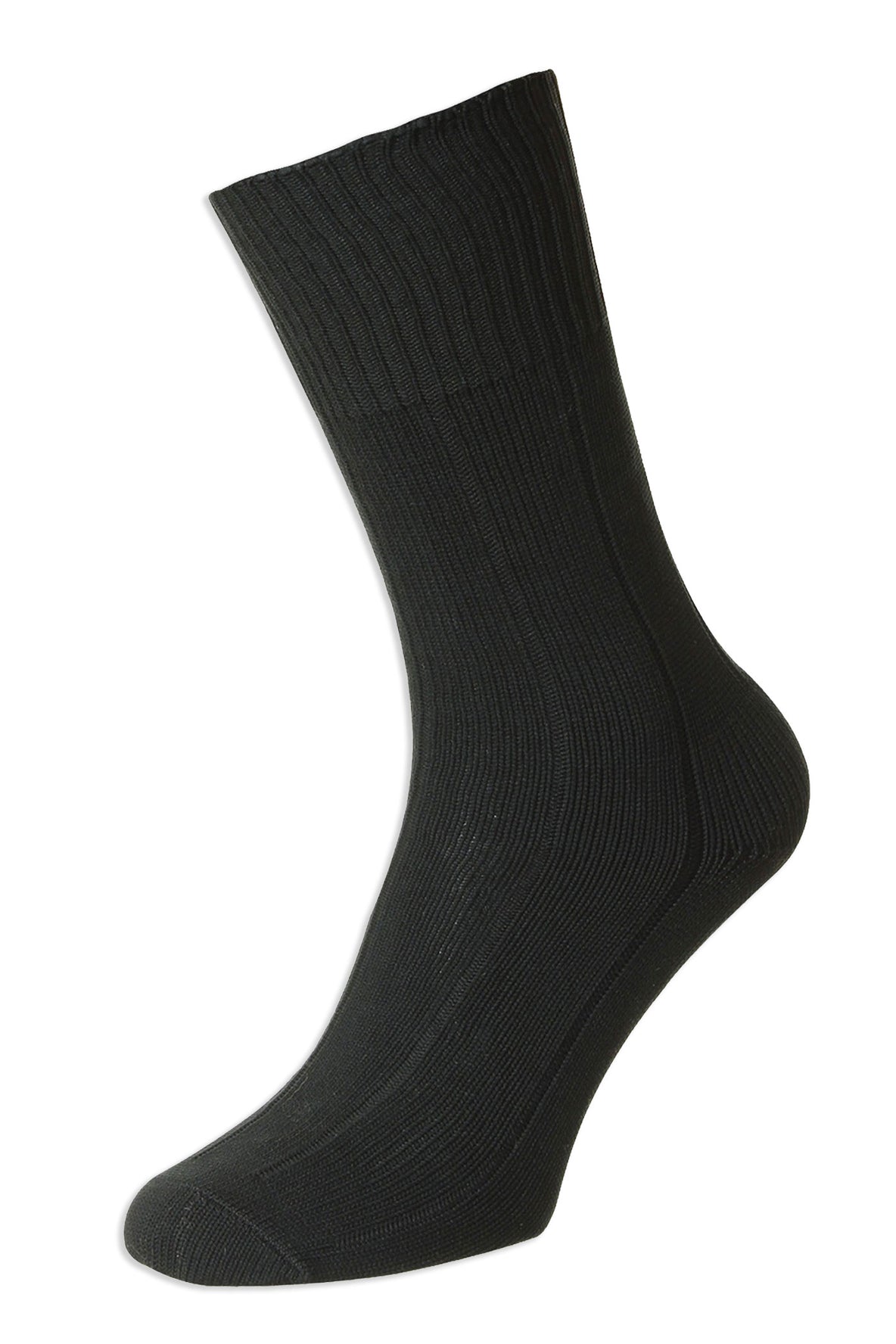 black HJ Hall Ribbed Pattern Indestructible Sock 