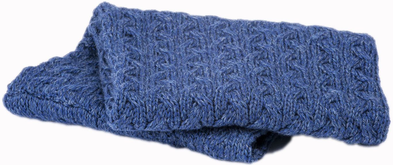 Blue Aran Merino Wool Snood 