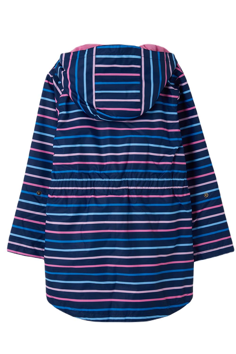 Lighthouse Charlotte Waterproof Parka Jacket in Blue Pink Stripe 