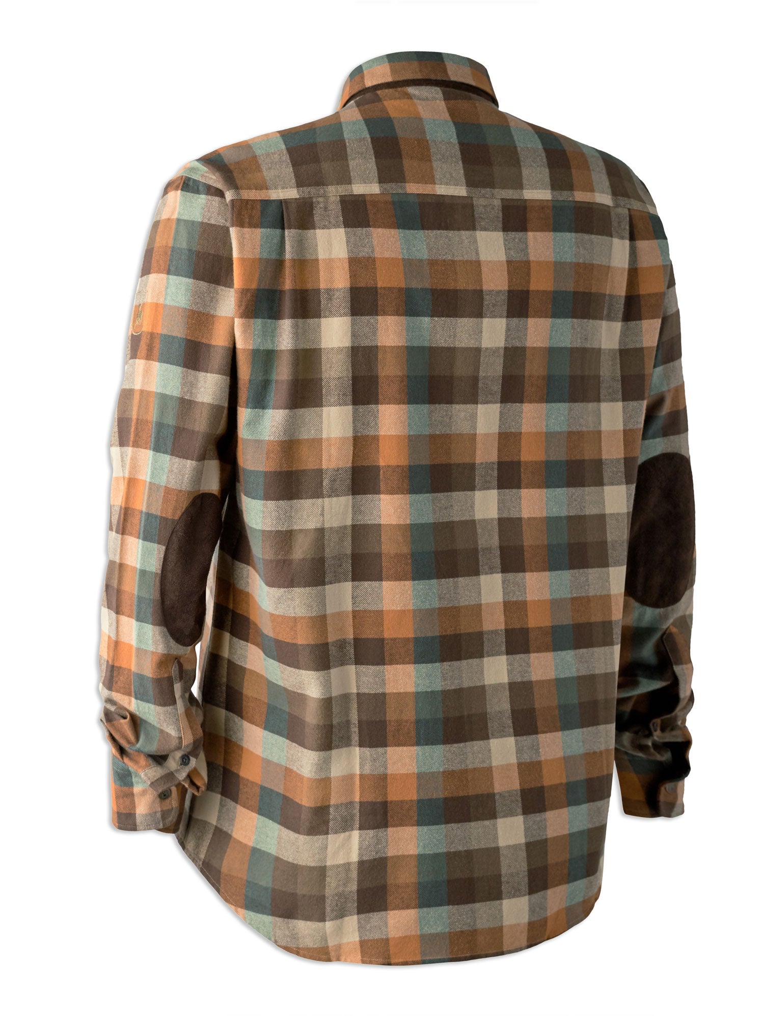 Back Deerhunter James Tartan Shirt with Suede Patches