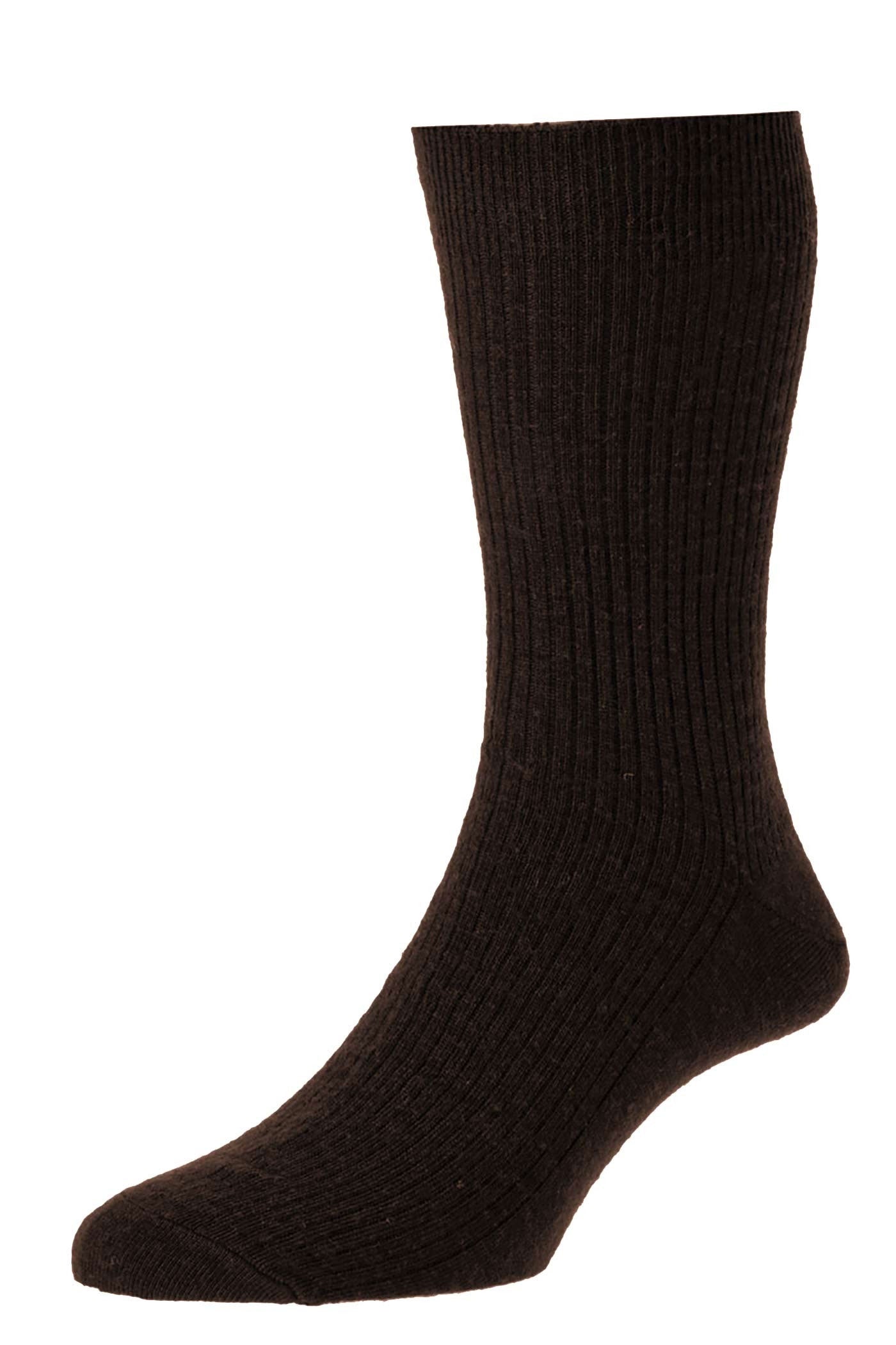 Dark Brown HJ Hall Immaculate Socks | Wool Rich 
