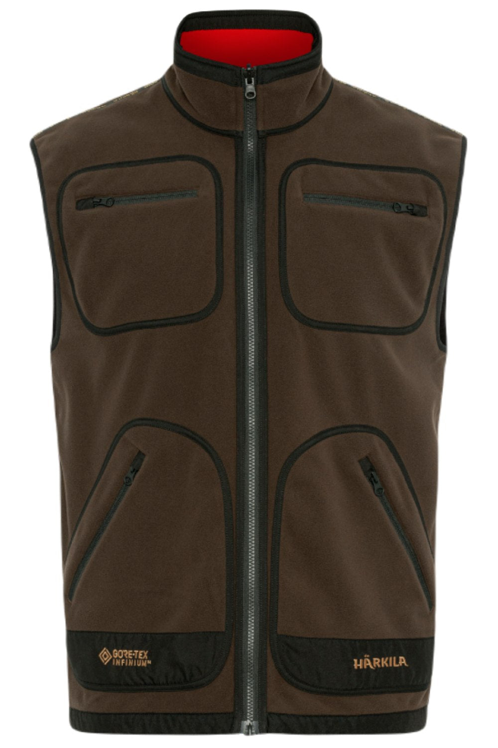 Harkila Kamko fleece waistcoat in Brown/Red